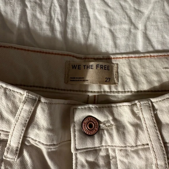 Free People x We The Free Cream Barrel Jeans - Picture 5 of 10